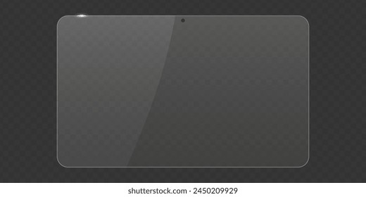 Vector screen protector film or glass cover. Screen protect Glass