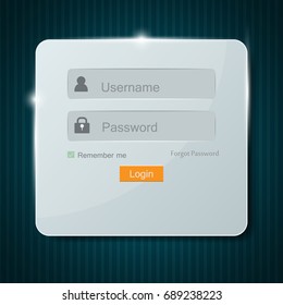 Vector Screen and web design icons for  login. And the Account Settings screen.