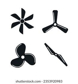 Vector screw fan prop tyrbine blade motor. Rotor shape boat air propeller symbol industry cooler airflow