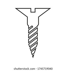 Vector. Screw icon, outline. Flat style