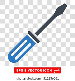 Vector Screwdriver EPS vector icon. Illustration style is flat iconic bicolor smooth blue symbol on a transparent background.