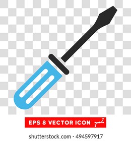 Vector Screwdriver EPS vector pictogram. Illustration style is flat iconic bicolor blue and gray symbol on a transparent background.
