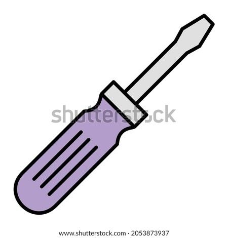 Vector Screwdriver Filled Outline Icon Design
