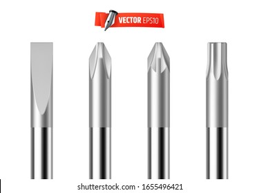 
Vector screwdrivers on white background