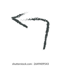 Vector scribble, black curved texture arrow