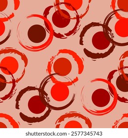Vector - scribble circels illustration, 
colored seamless pattern.