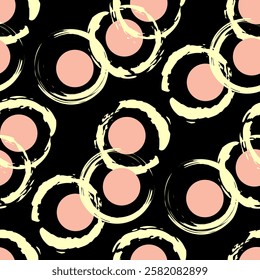 Vector - scribble circels illustration, 
colored seamless pattern.