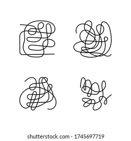 Vector scribble collection. Messy lines isolated on white background.