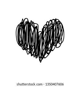 vector scribble line heart art