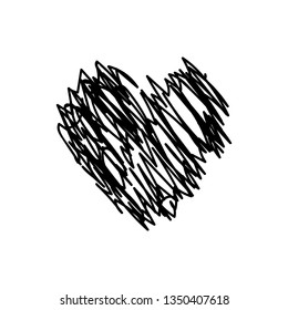 vector scribble line heart art