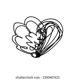 vector scribble line heart art