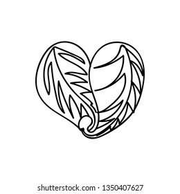 vector scribble line heart art