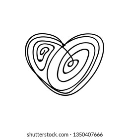vector scribble line heart art