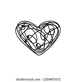 vector scribble line heart art