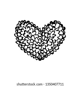 vector scribble line heart art