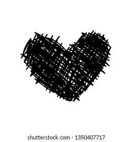 vector scribble line heart art