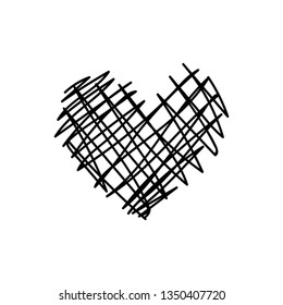 vector scribble line heart art