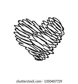 vector scribble line heart art