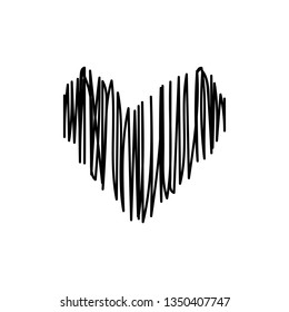 vector scribble line heart art