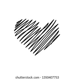 vector scribble line heart art