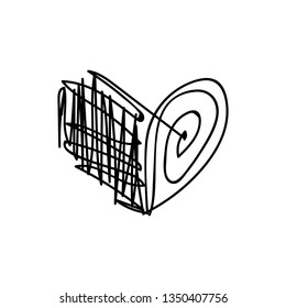 vector scribble line heart art