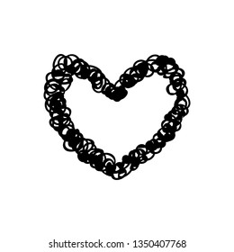vector scribble line heart art
