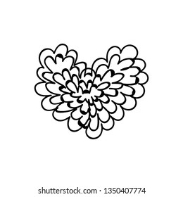 vector scribble line heart art