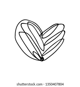 vector scribble line heart art