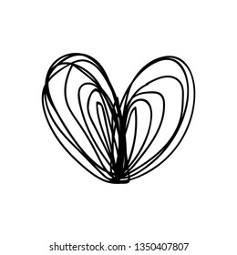 vector scribble line heart art