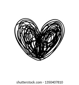 vector scribble line heart art