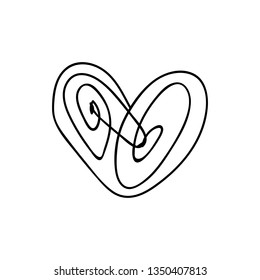 vector scribble line heart art