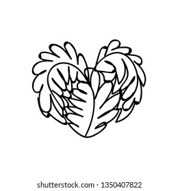vector scribble line heart art