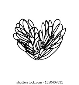 vector scribble line heart art