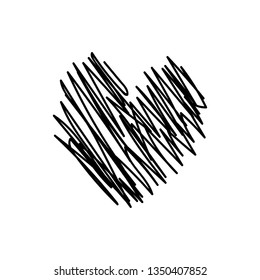 vector scribble line heart art