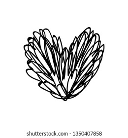 vector scribble line heart art