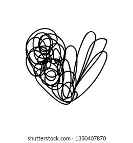 vector scribble line heart art