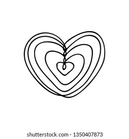 vector scribble line heart art