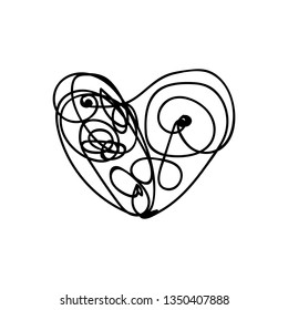 vector scribble line heart art