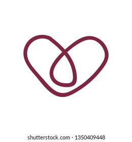 vector scribble line heart art