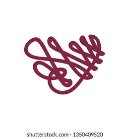 vector scribble line heart art