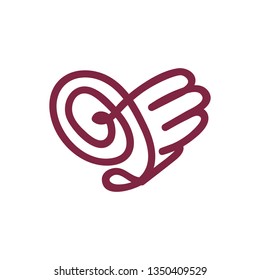 vector scribble line heart art