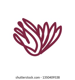 vector scribble line heart art