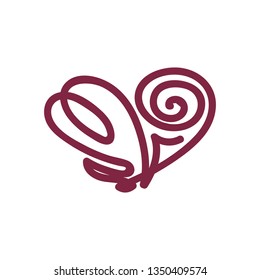 vector scribble line heart art