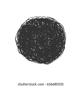 Vector scribble texture isolated on white background. Grunge circle. Can be used as design element for your art drafts.