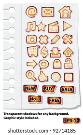 Vector scribbled grungy icons. Graphic style included.