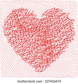 Vector scribbled heart EPS8
