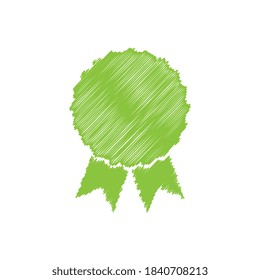 Vector Scribbled Medal With Ribbons