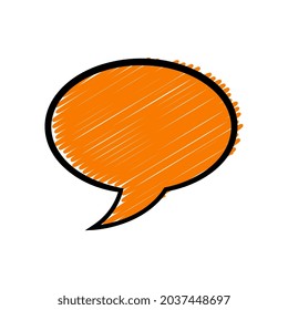 Vector Scribbled Speech Bubble on White Background