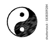 Vector Scribbled Yin Yang Symbol