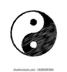 Símbolo Yin Yang de vector con grifo